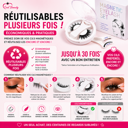 Cils Magnétiques réutilisable avec applicateur sans colle